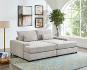 Jaylee Light Gray Fabric 88" Wide Oversized Sleeper Sofa
