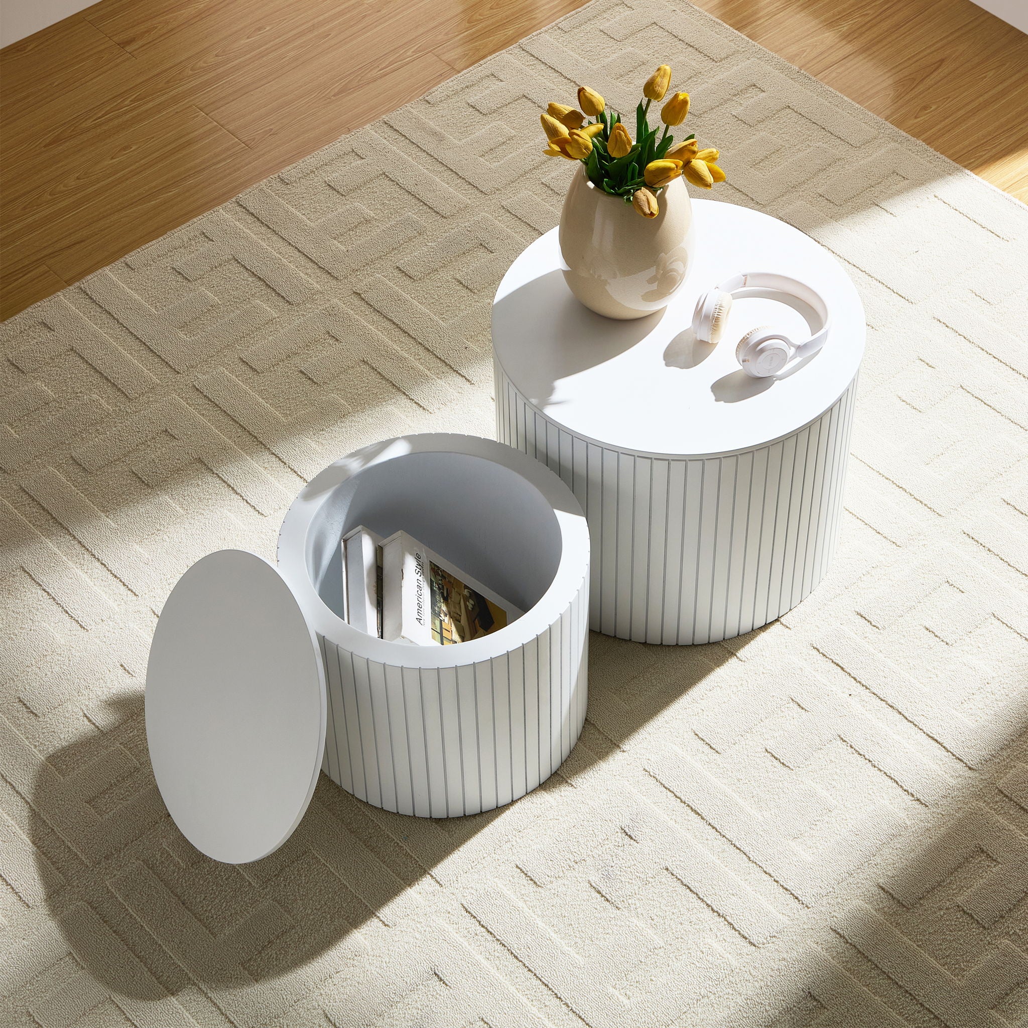 Handcrafted Nested Table Set, 2 Pieces