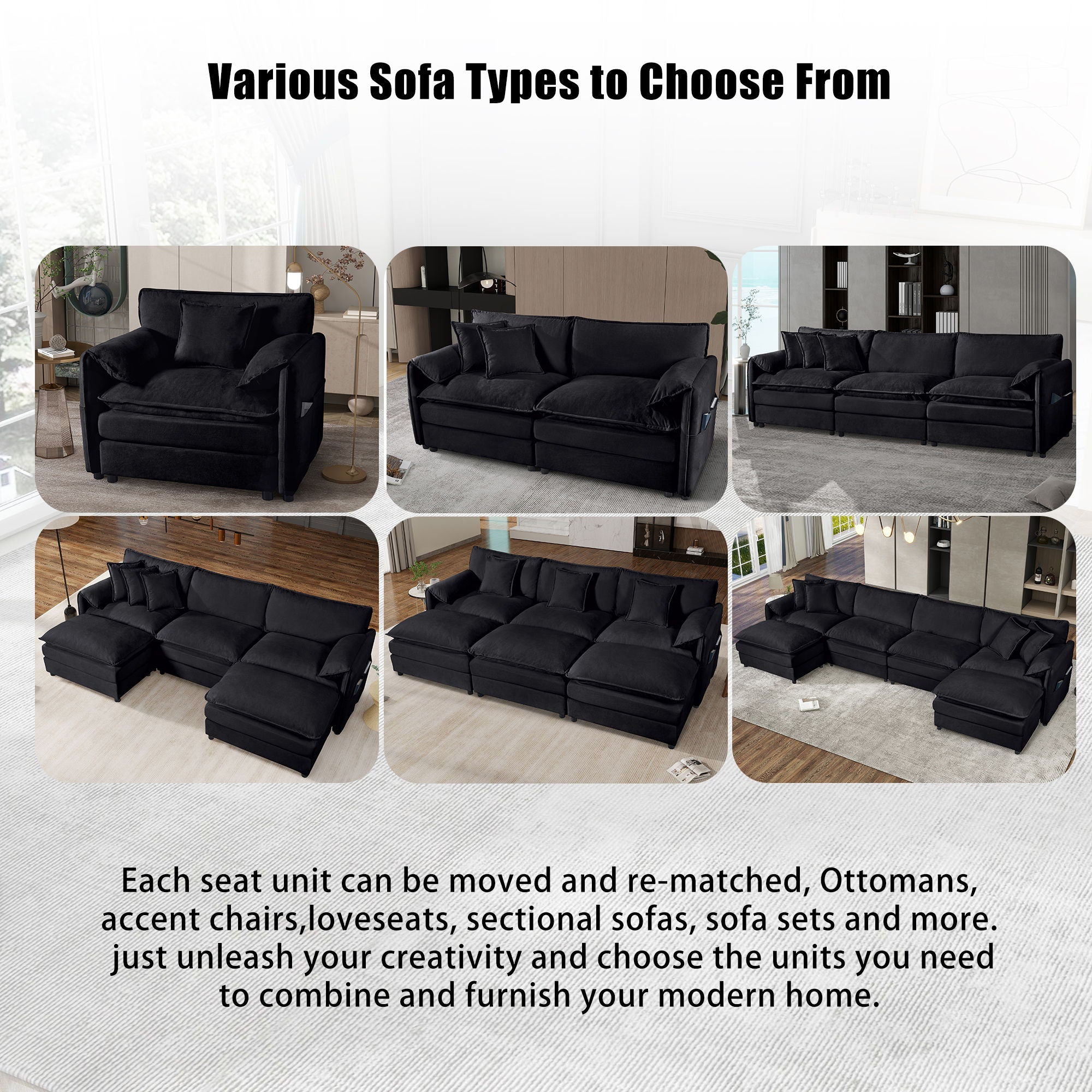 Modern Upholstered Chenille Loveseat And Armchair Set With Pillows