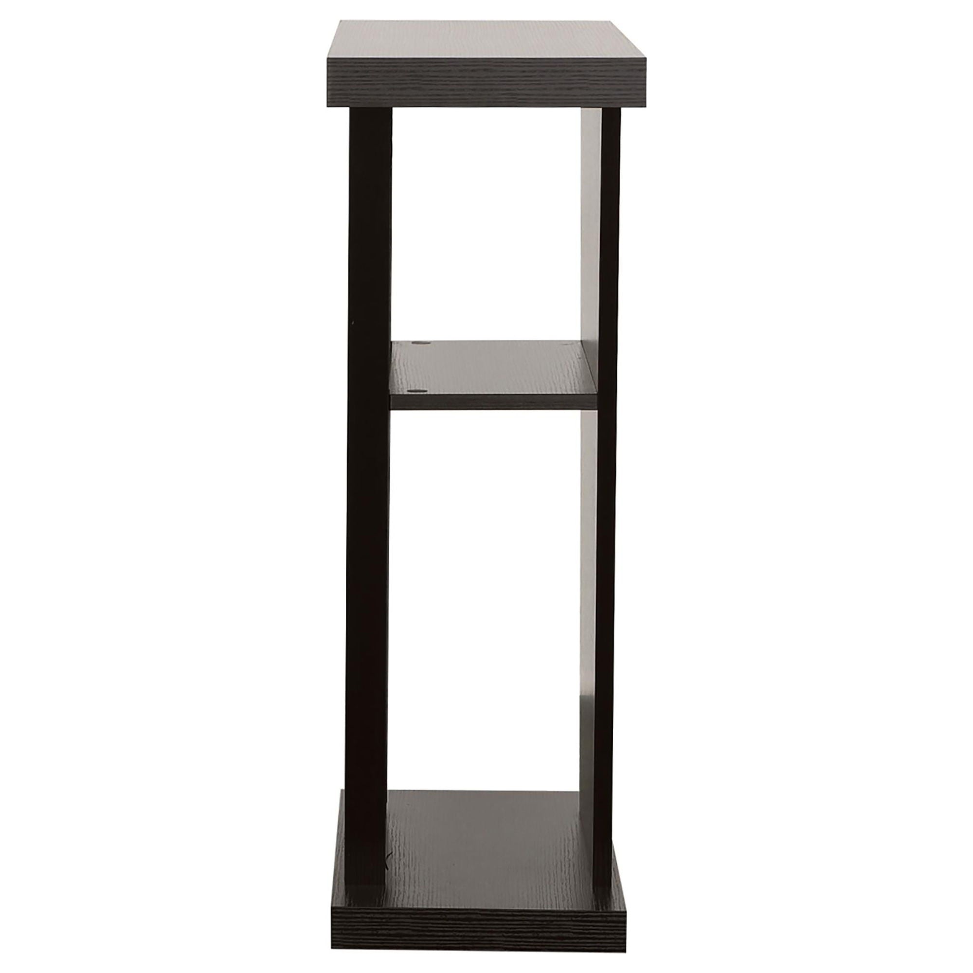 2 Shelf Console Table With V Shape Design - Brown
