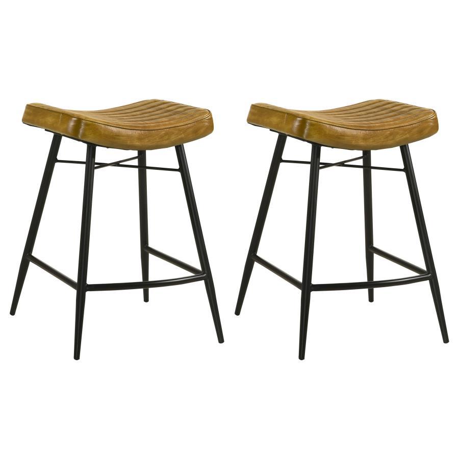 Coaster Fine Furniture Bayu - Leather Upholstered Counter Stool (Set of 2) | Meri Furniture