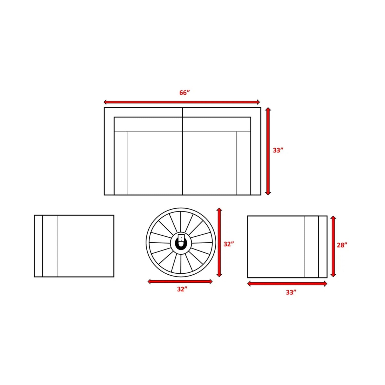 Wicker Outdoor Lounge Set With Cushions And Fire Pit