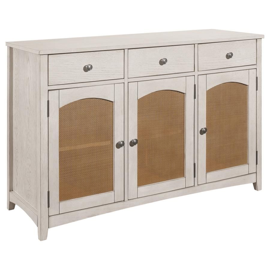 Coaster Fine Furniture Kirby - 3-Drawer Sideboard Buffet Cabinet - Rustic Off White | Meri Furniture