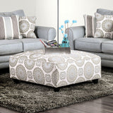 Furniture of America Misty - Ottoman - Ivory / Pattern | Meri Furniture