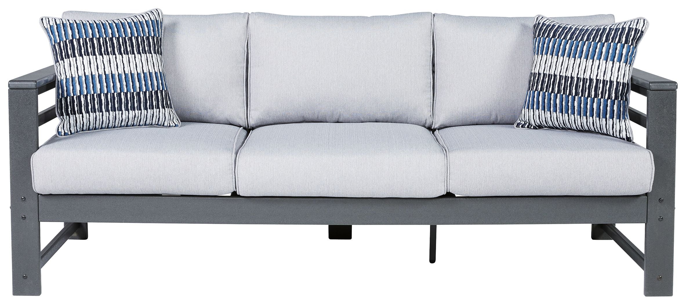 Signature Design by Ashley® Amora - Charcoal Gray - Sofa With Cushion | Meri Furniture