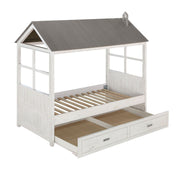 ACME Tree House II - Twin Bed - Weathered White & Washed Gray | Meri Furniture