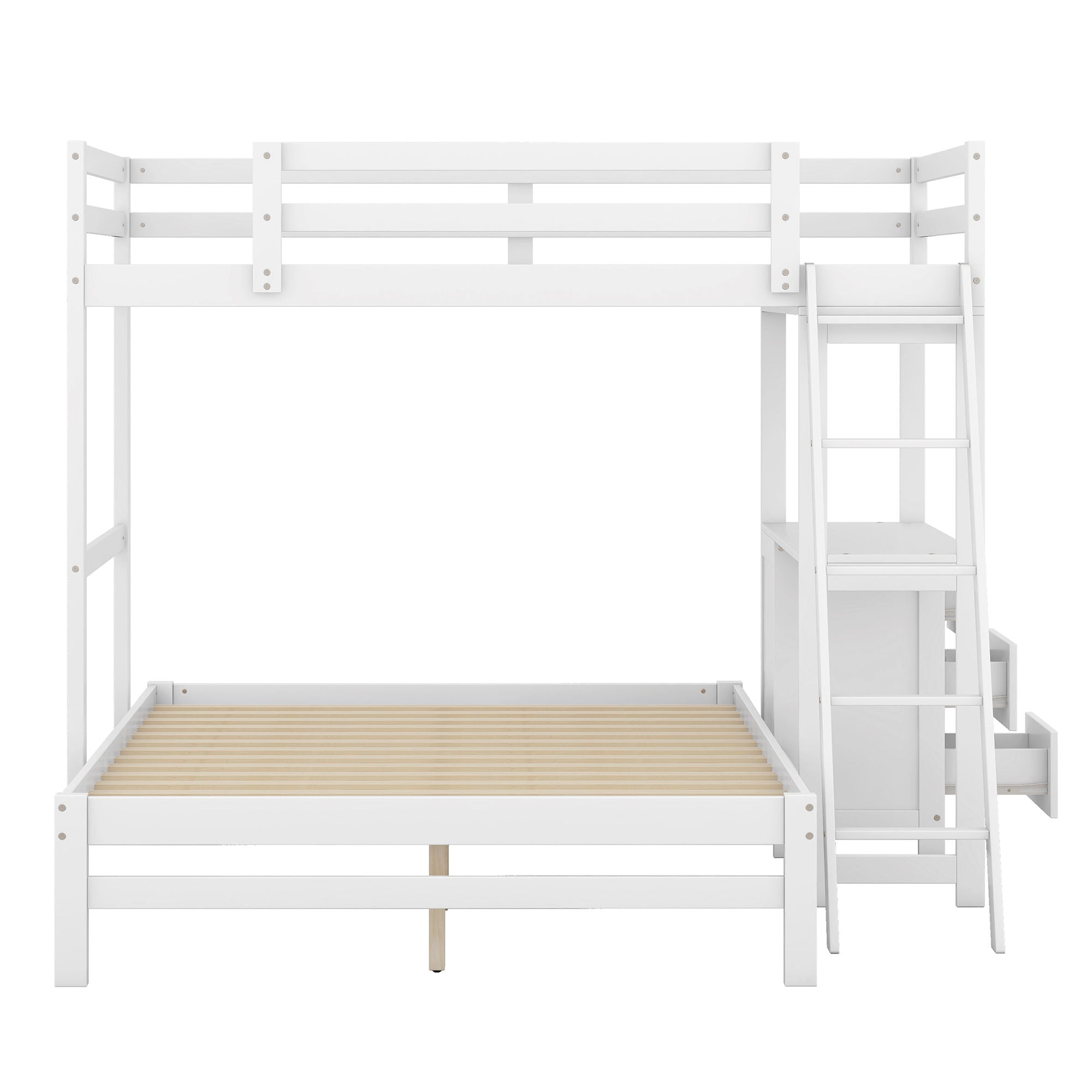 Bunk Bed With Built In Desk And 3 Drawers