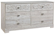 Ashley Furniture Paxberry - Whitewash - Six Drawer Dresser - Vinyl-Wrapped | Meri Furniture
