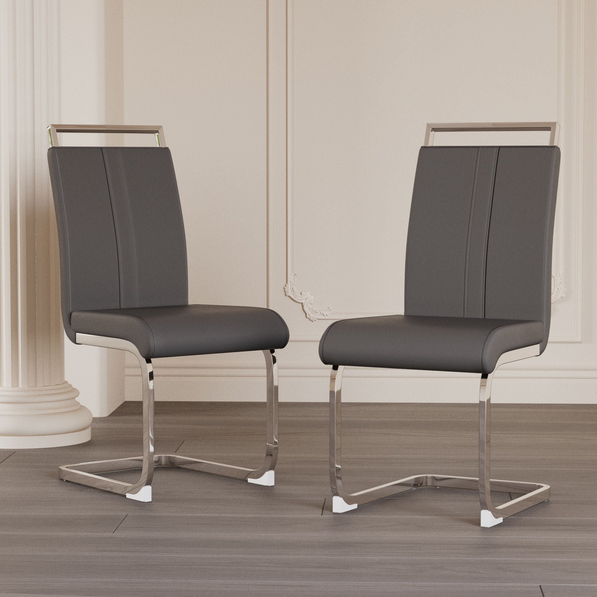 Modern Dining Chairs With Padded Seat, High Back