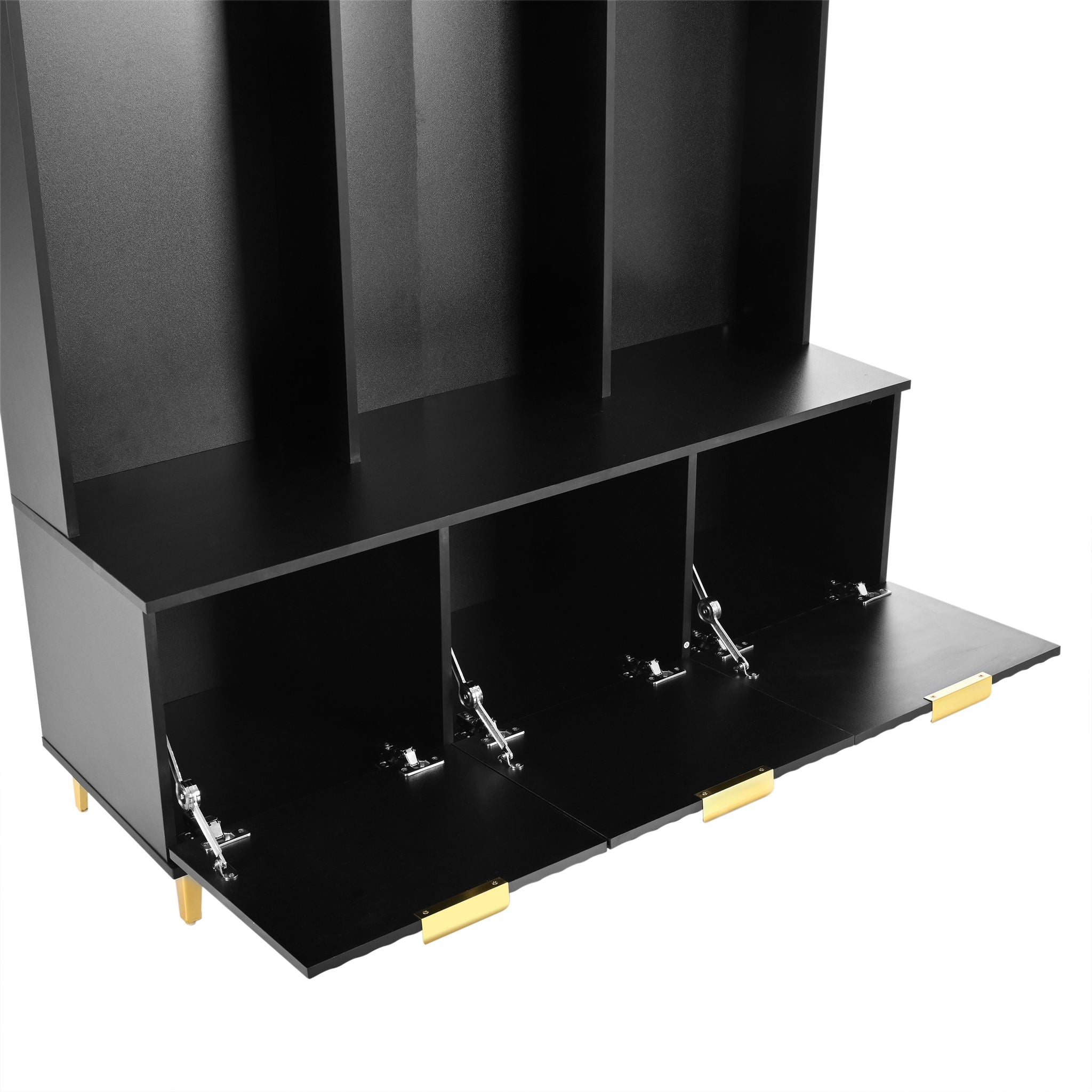 Modern Large Storage Hall Tree With Bench, 6 Hooks