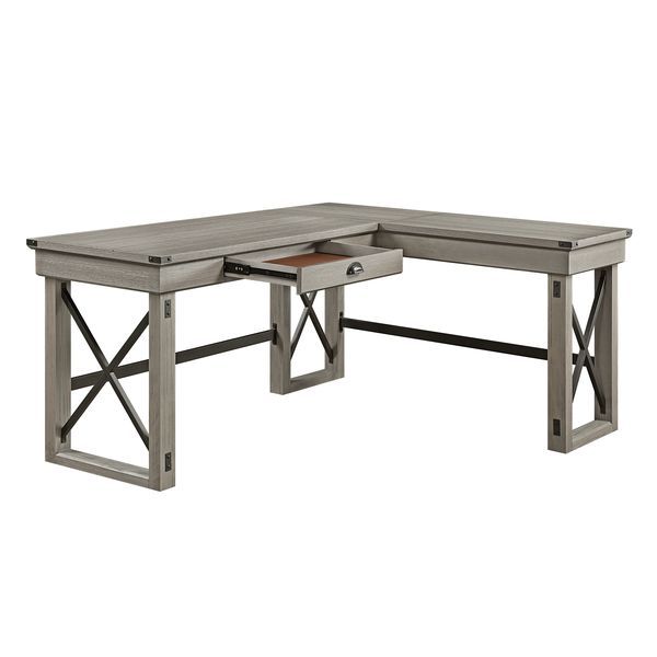 ACME Corner Writing Desk Orientation: "L" Shape Left Top Storage: 1 DrawerSlatted BaseFull Extension Drawer GlideSide Metal Drawer GlideFelt Lined Drawer | Meri Furniture