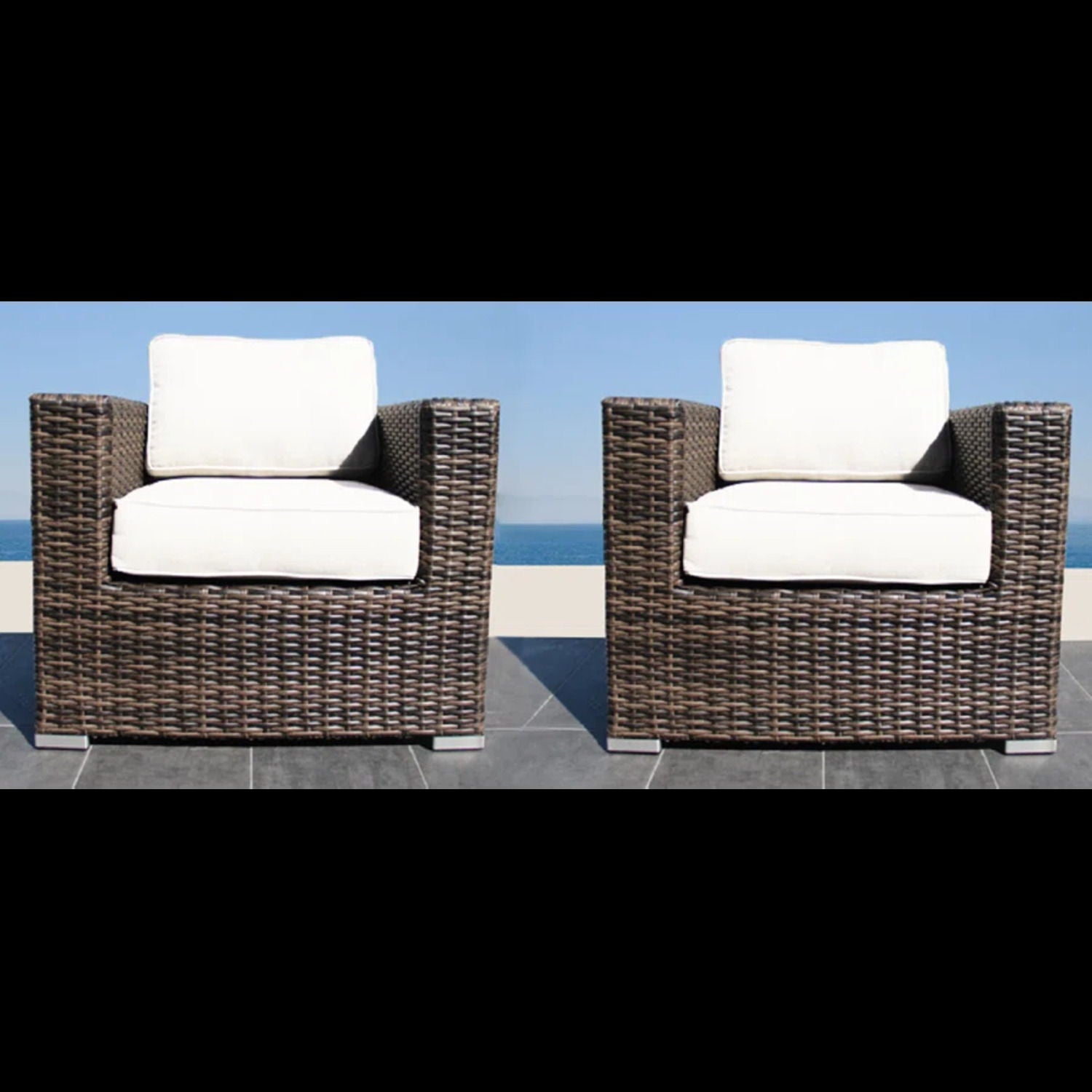 Outdoor Chairs Set With Cushions - Brown Mix