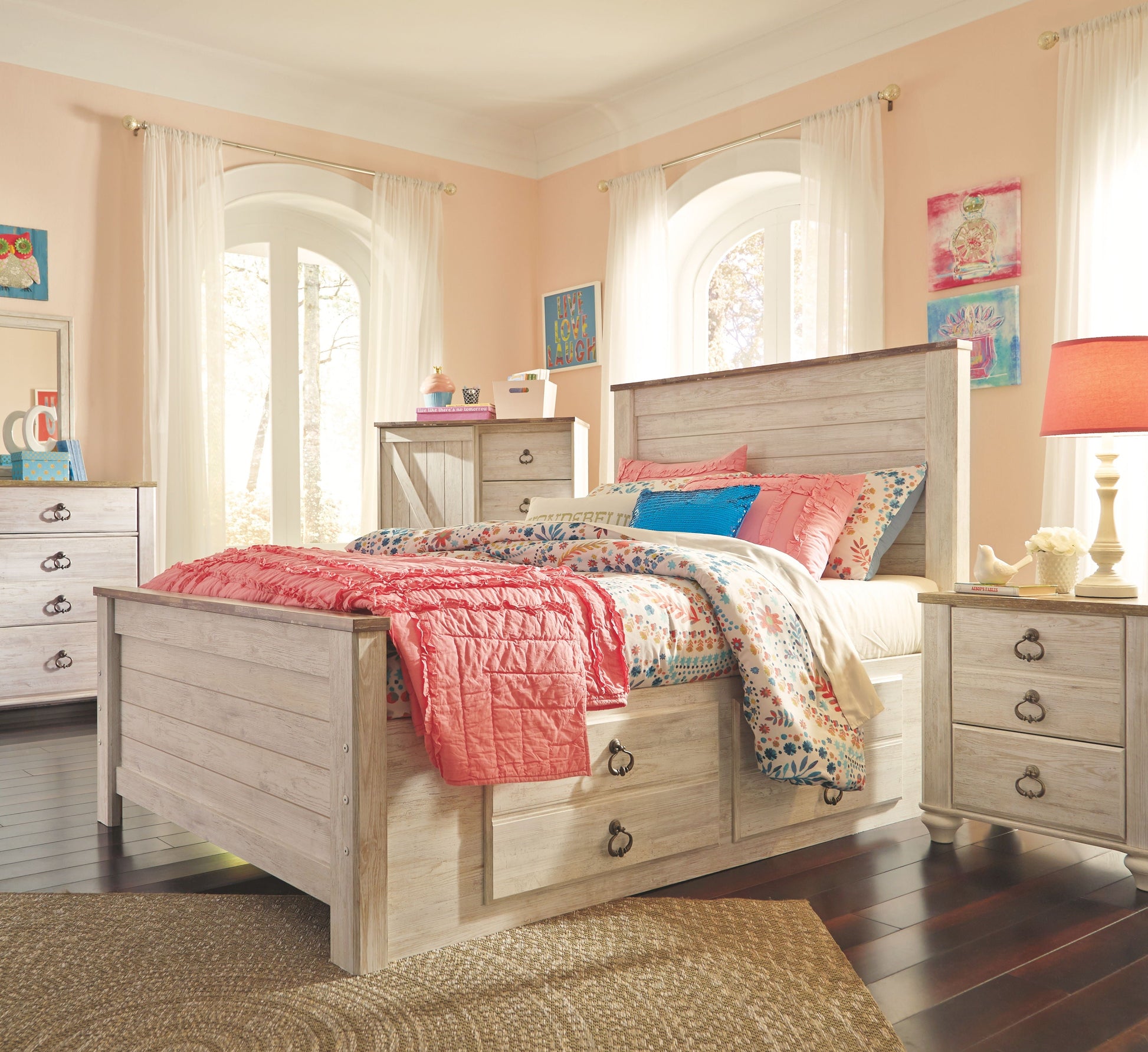 Signature Design by Ashley® Willowton - Panel Bed | Meri Furniture
