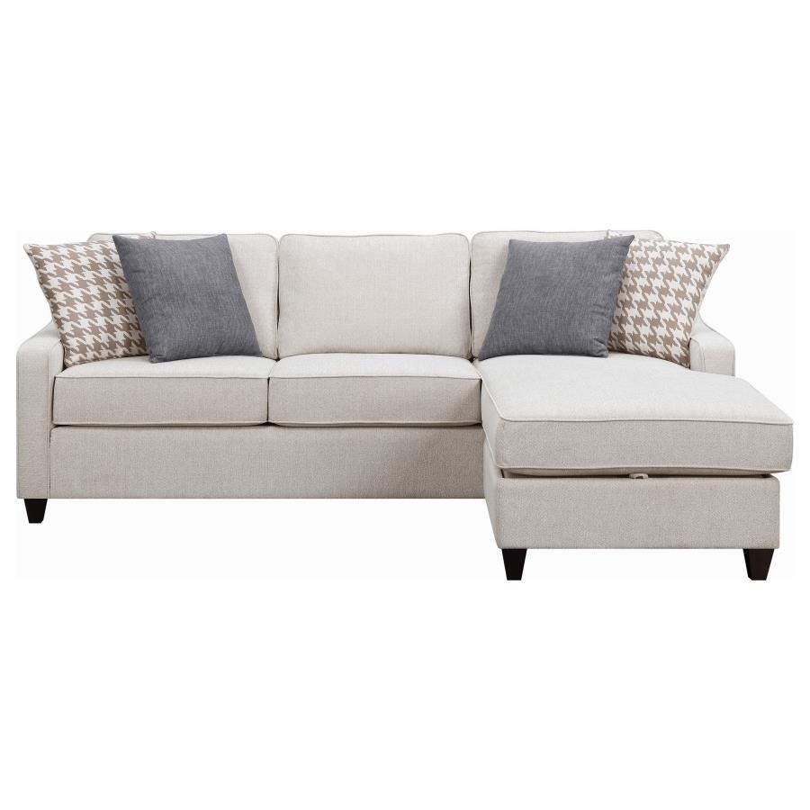Coaster Fine Furniture Mcloughlin - Upholstered Sloped Arm Sectional Sofa - Platinum | Meri Furniture