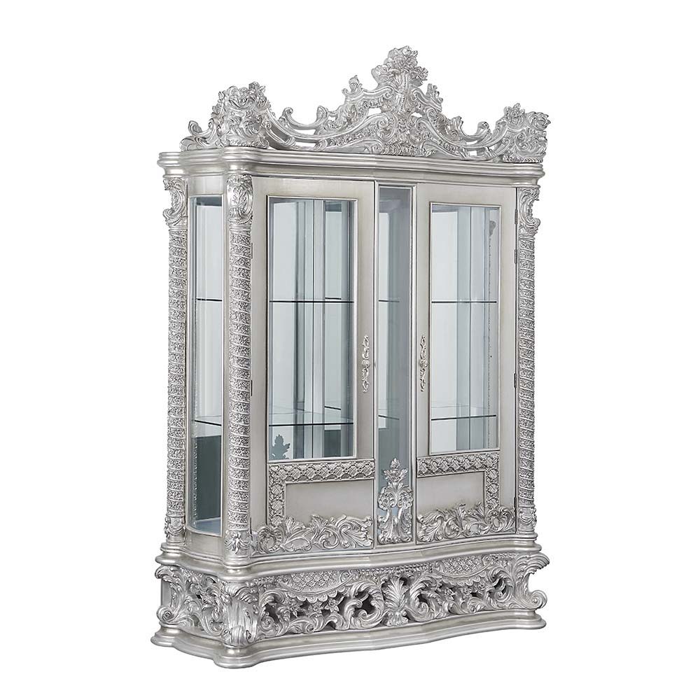 ACME Valkyrie - Curio - Antique Platinum | Meri Furniture