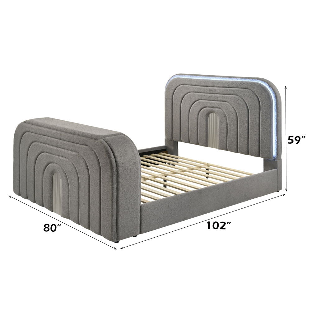 Shelyn - Bed With Led, TV Stand, Fireplace & Bluetooth