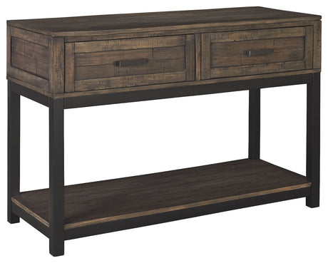 Ashley Furniture Johurst - Grayish Brown - Sofa Table | Meri Furniture