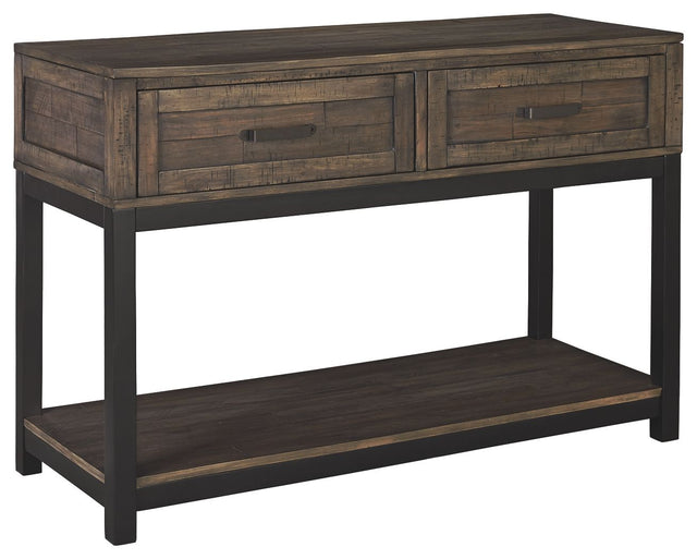 Ashley Furniture Johurst - Grayish Brown - Sofa Table | Meri Furniture