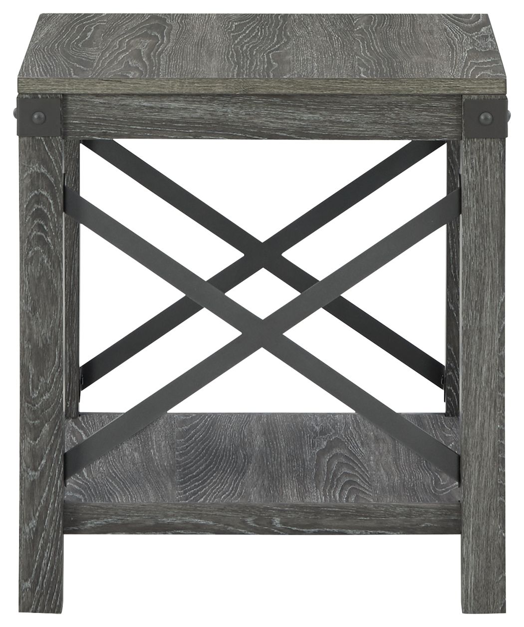 Ashley Furniture Freedan - Grayish Brown - Square End Table | Meri Furniture