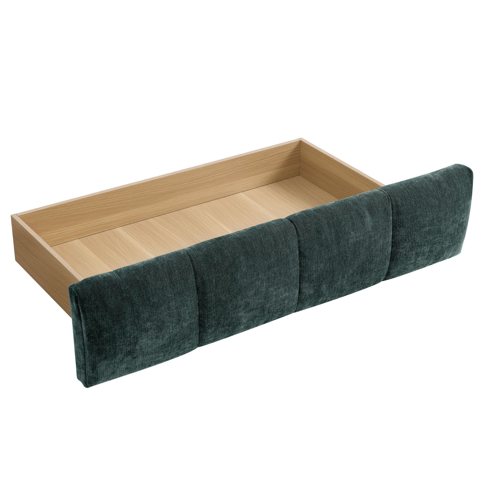Modern Platform Bed Frame With Thick Chenille Fabric