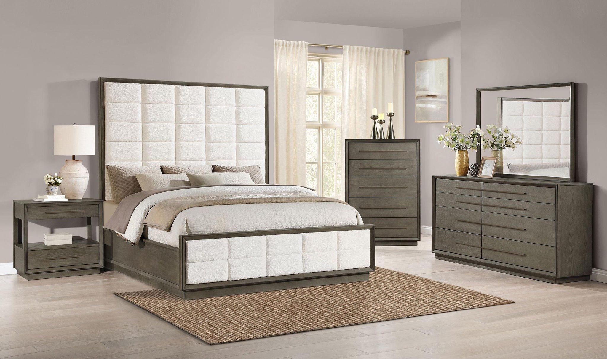 Durango 80-inch Queen Panel Bed Taupe Oak