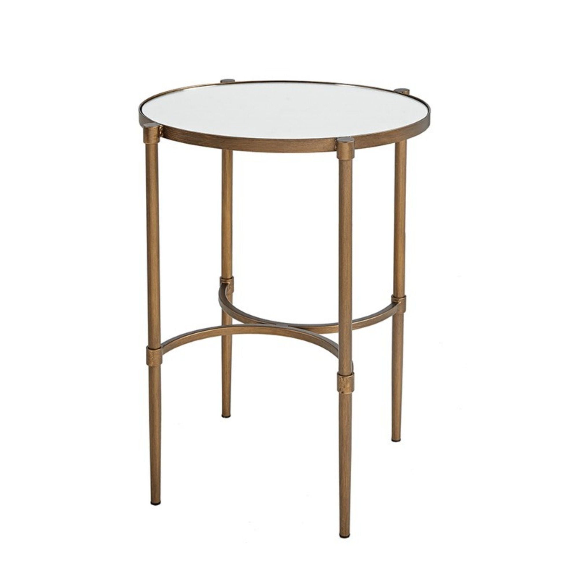 Bedford - Oval Mirror Accent Table - Antique Bronze