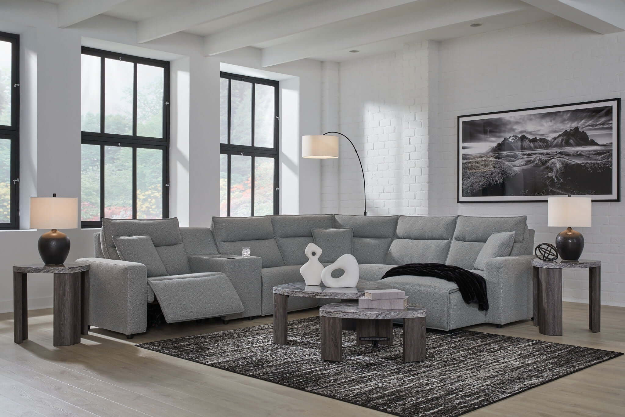 ModMax II - Salt And Pepper - Reclining Sectional