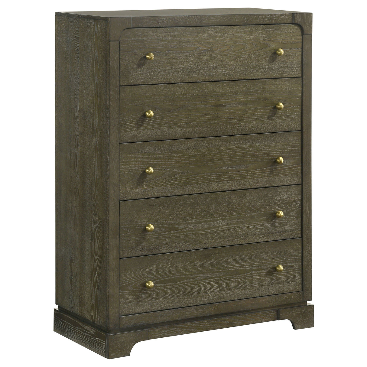 Gran Park - 5-Drawer Bedroom Chest Of Drawers - Dark Cocoa