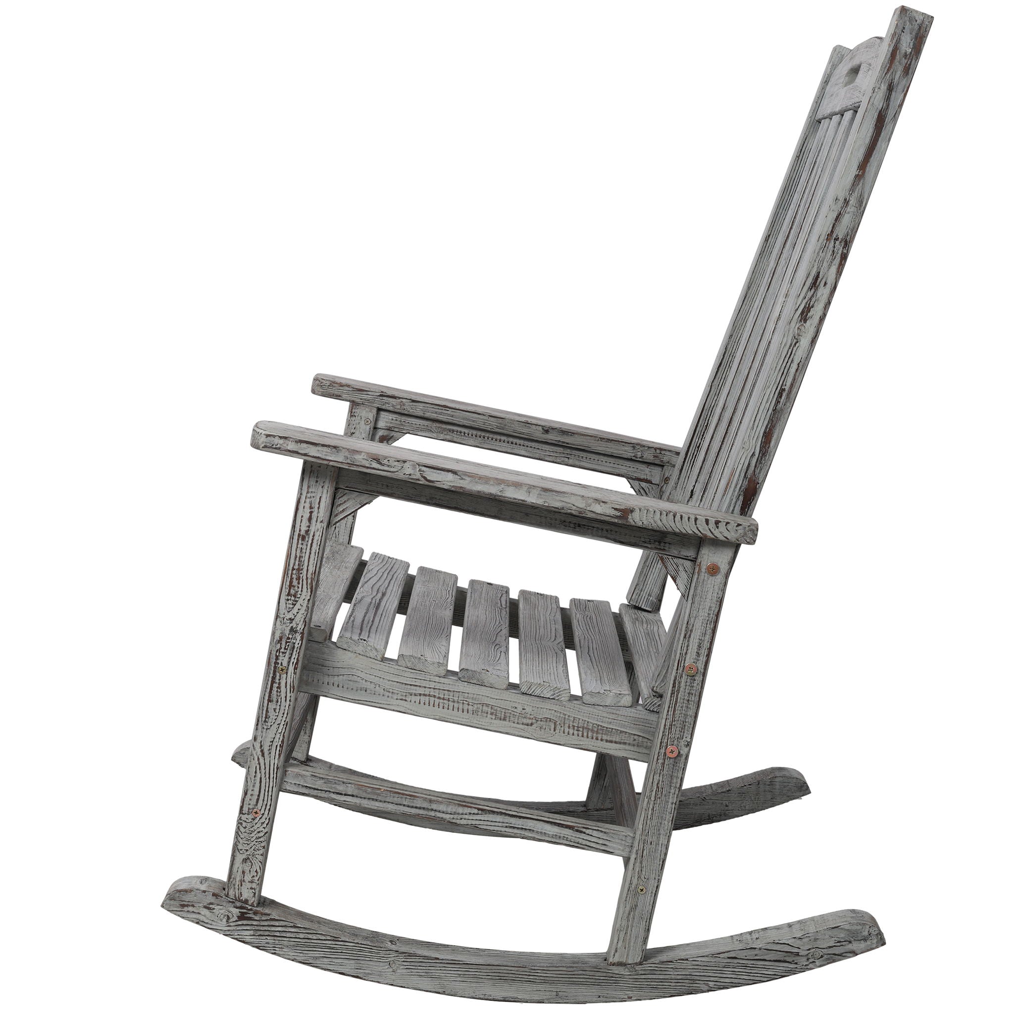 Oversized Porch Rocker Chair With Wide Seat And Tall Backrest