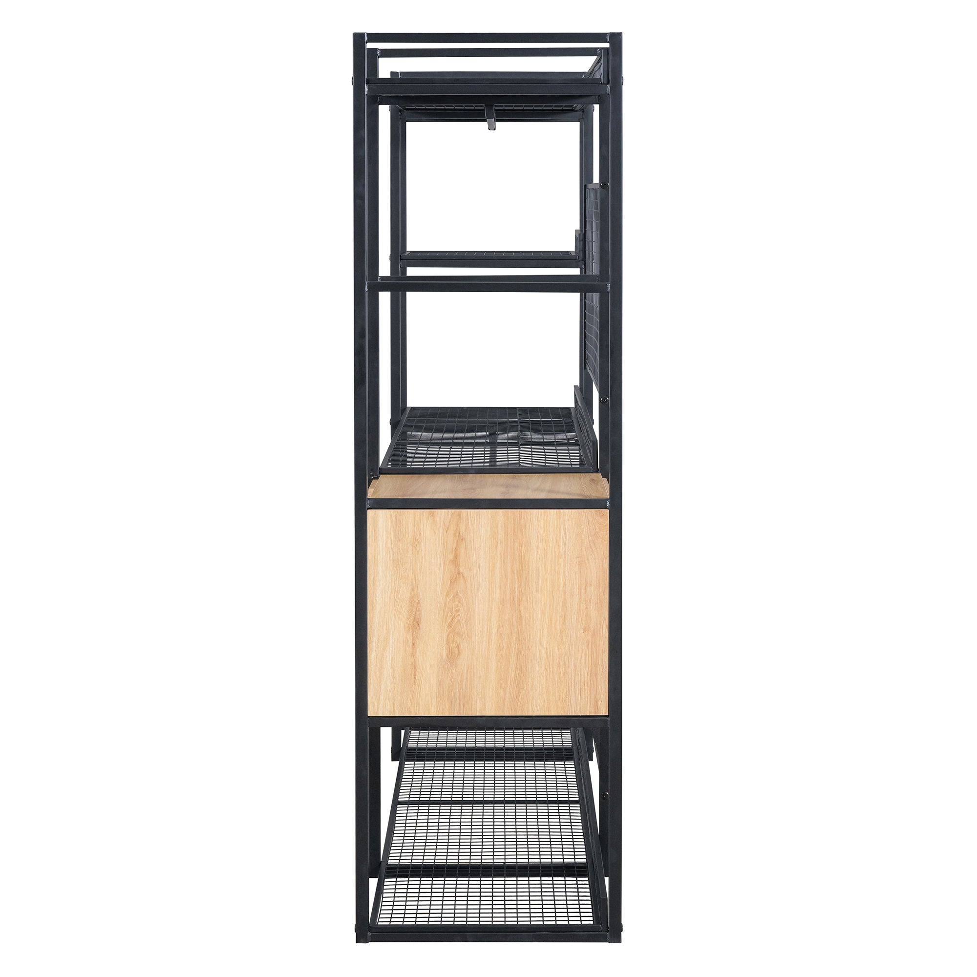 Open Style Wardrobe With Hanging Rails, Shelves And Drawers