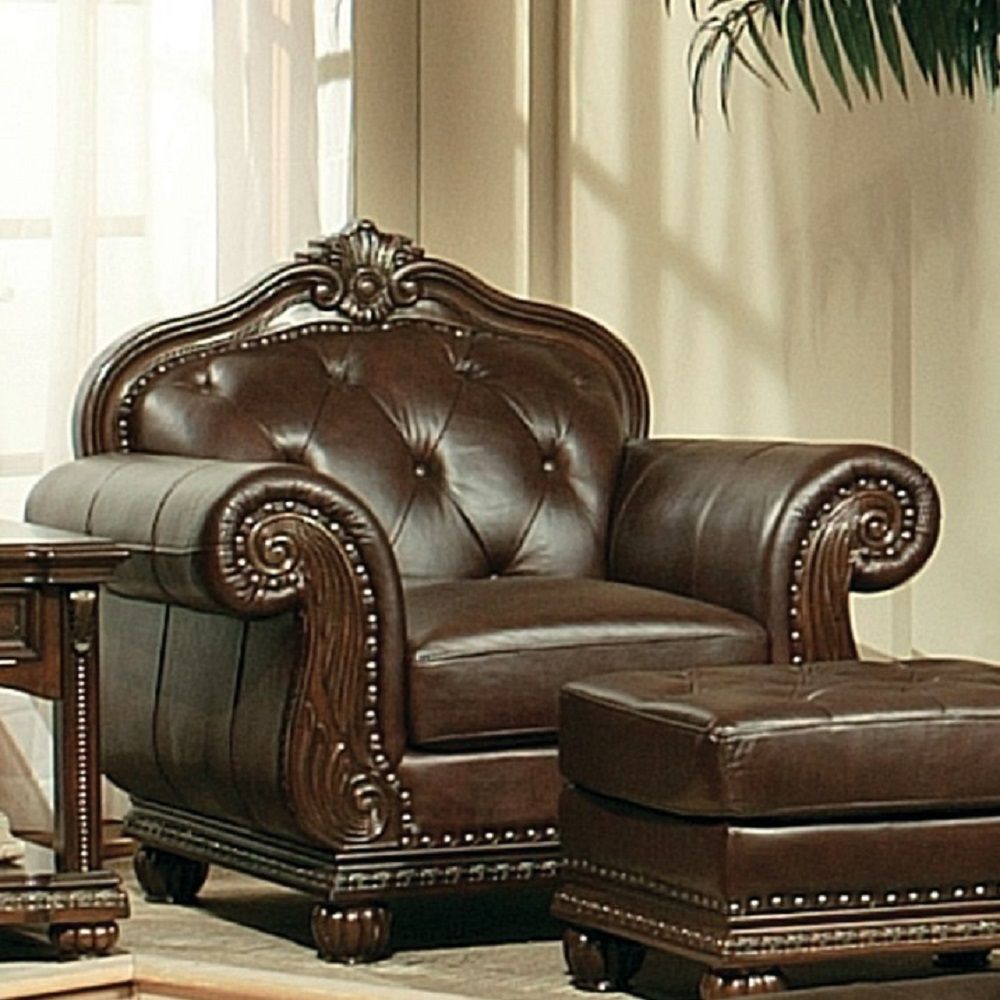 ACME Anondale - Chair - Espresso Top Grain Leather Match | Meri Furniture