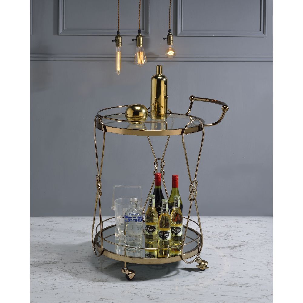 ACME Zekera - Serving Cart - Champagne | Meri Furniture