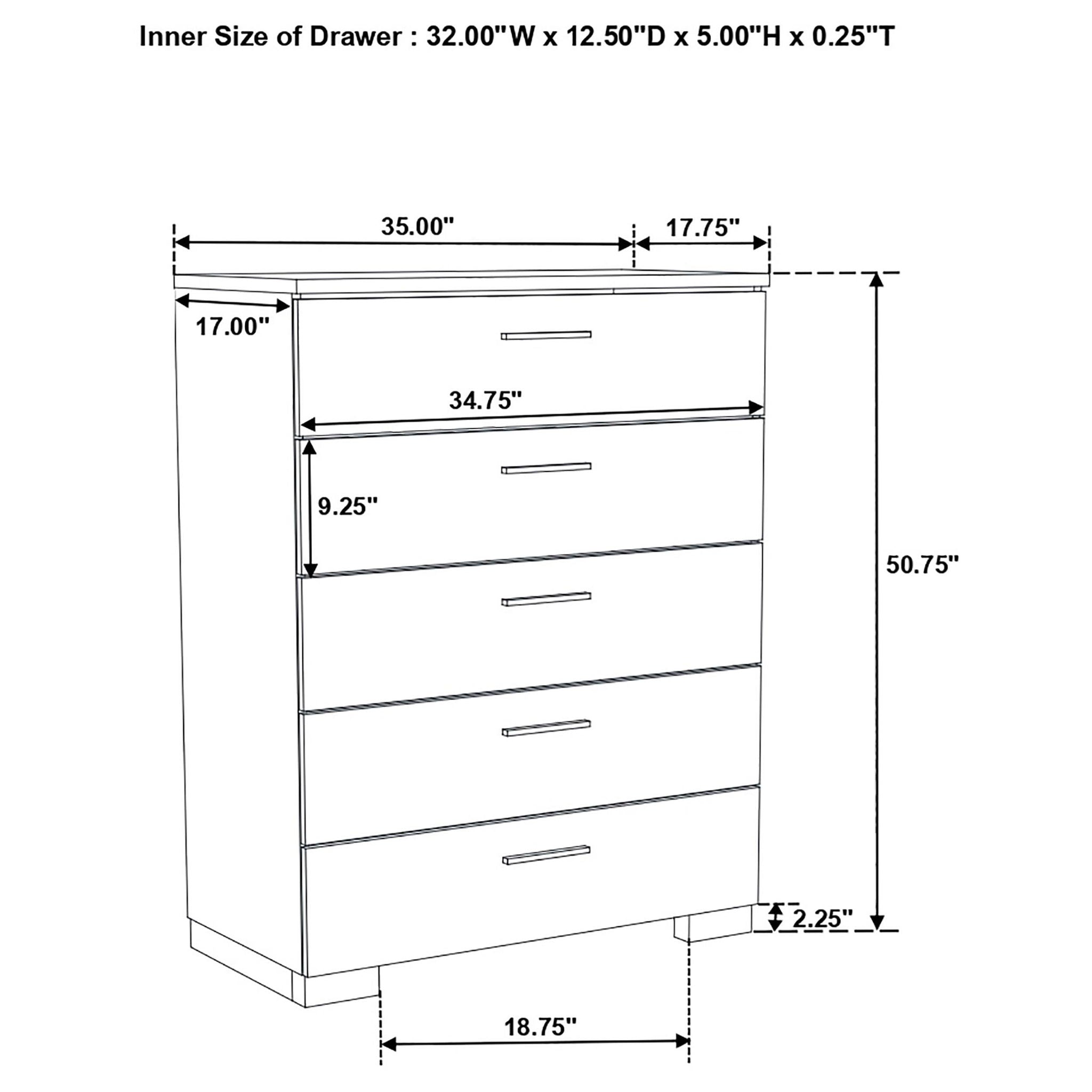 Felicity 5-piece Queen Bedroom Set White High Gloss
