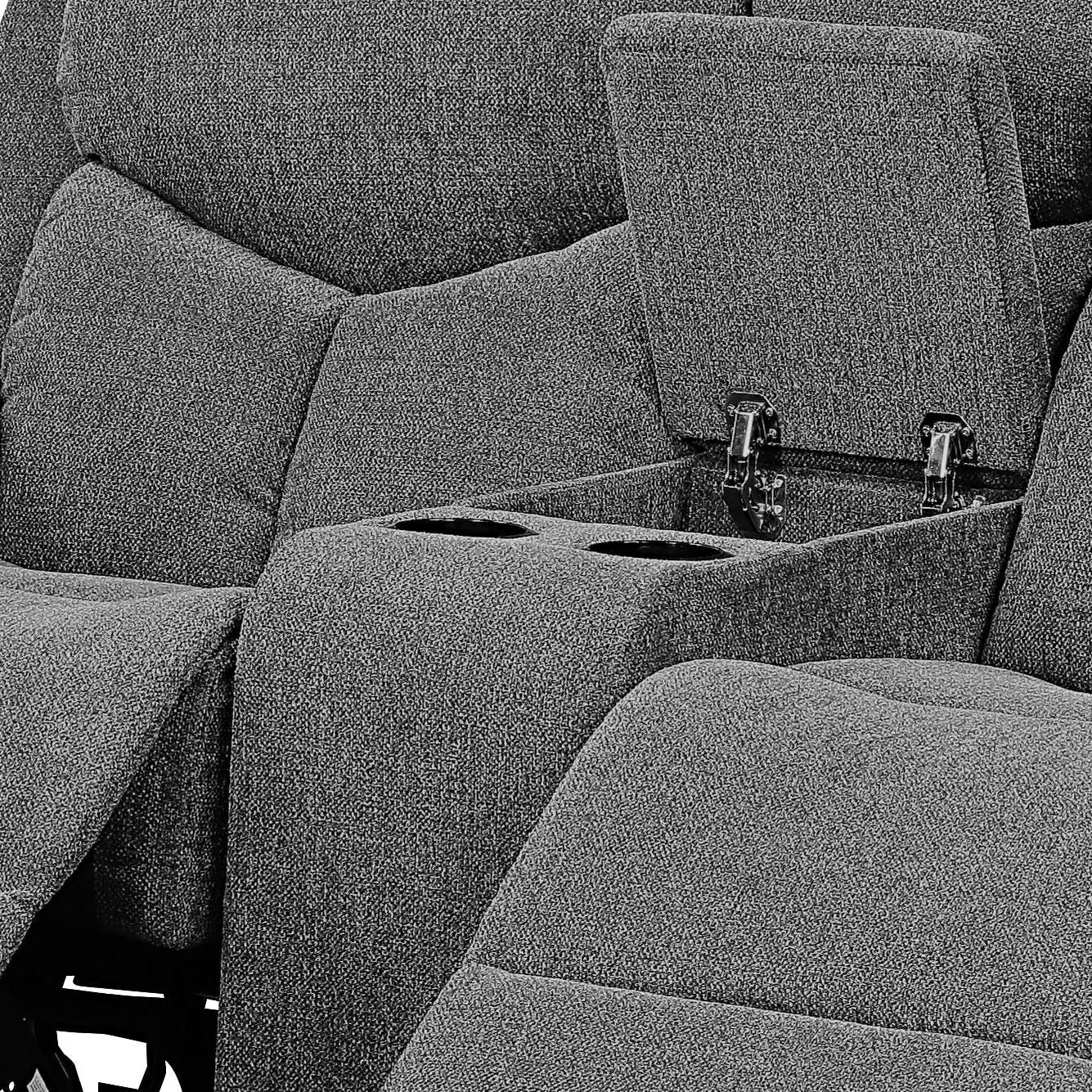 Kalen - Chenille Loveseat With Console - Gray