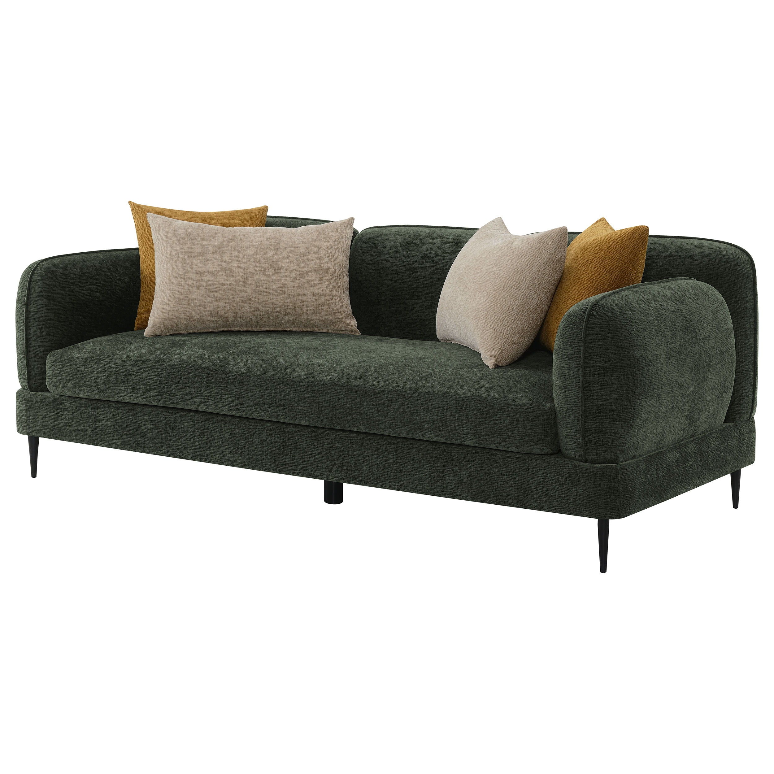 Coaster Fine Furniture Jade - Chenille Upholstered Modern Track Arm Sofa - Green | Meri Furniture