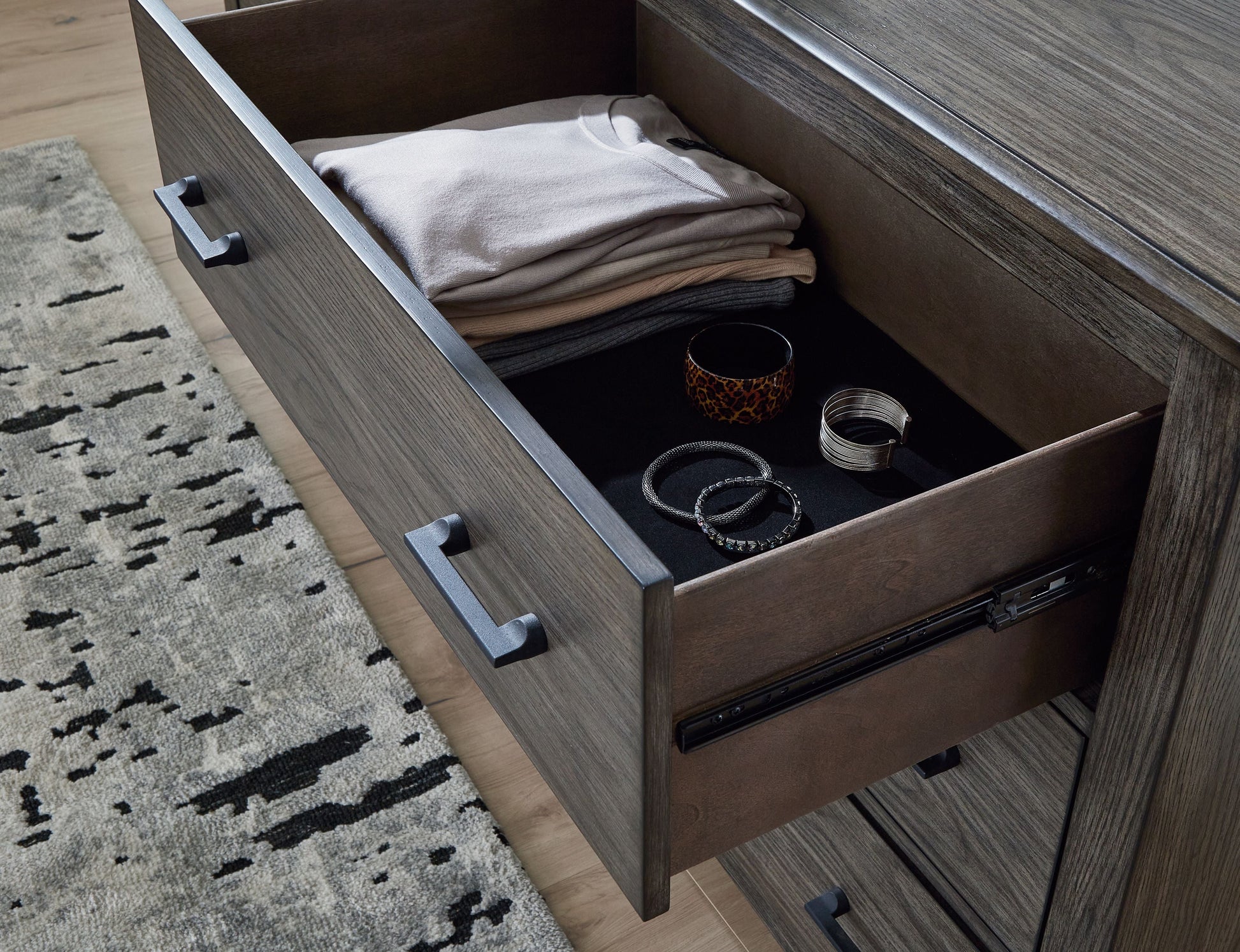 Signature Design by Ashley® Montillan - Grayish Brown - Dresser And Mirror | Meri Furniture