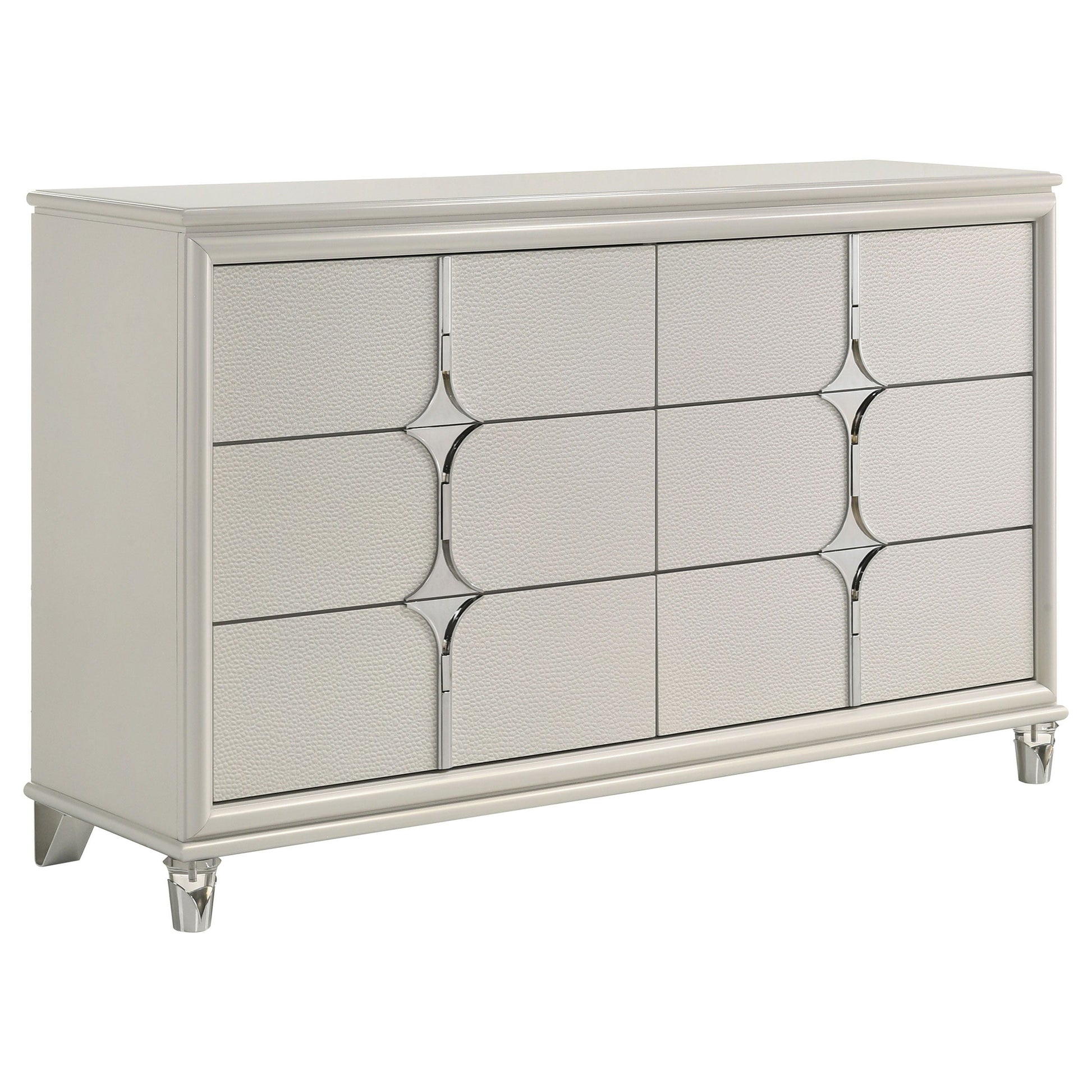 Coaster Fine Furniture Olivia - 6-Drawer Dresser Cabinet - Pearl White | Meri Furniture
