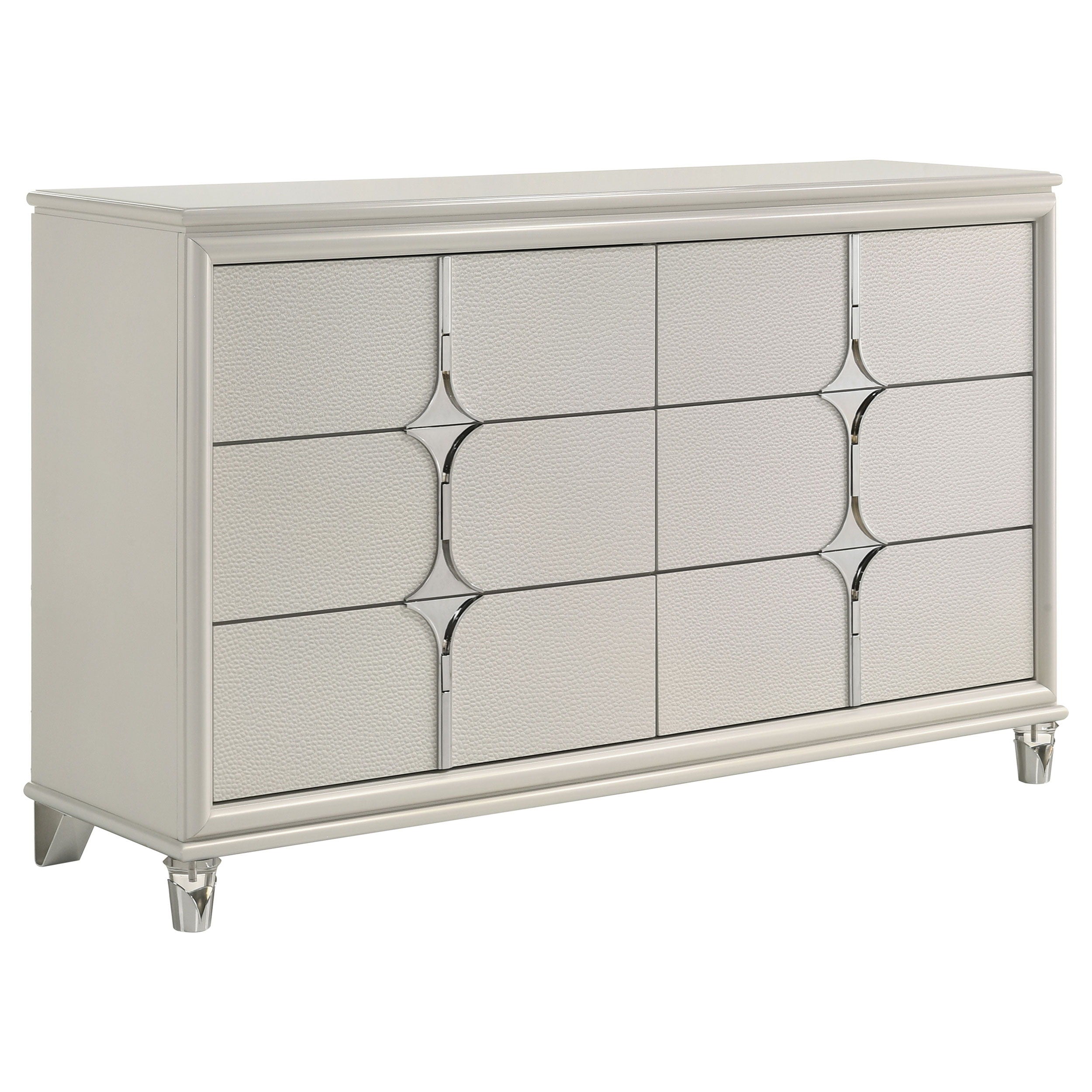 Coaster Fine Furniture Olivia - 6-Drawer Dresser Cabinet - Pearl White | Meri Furniture