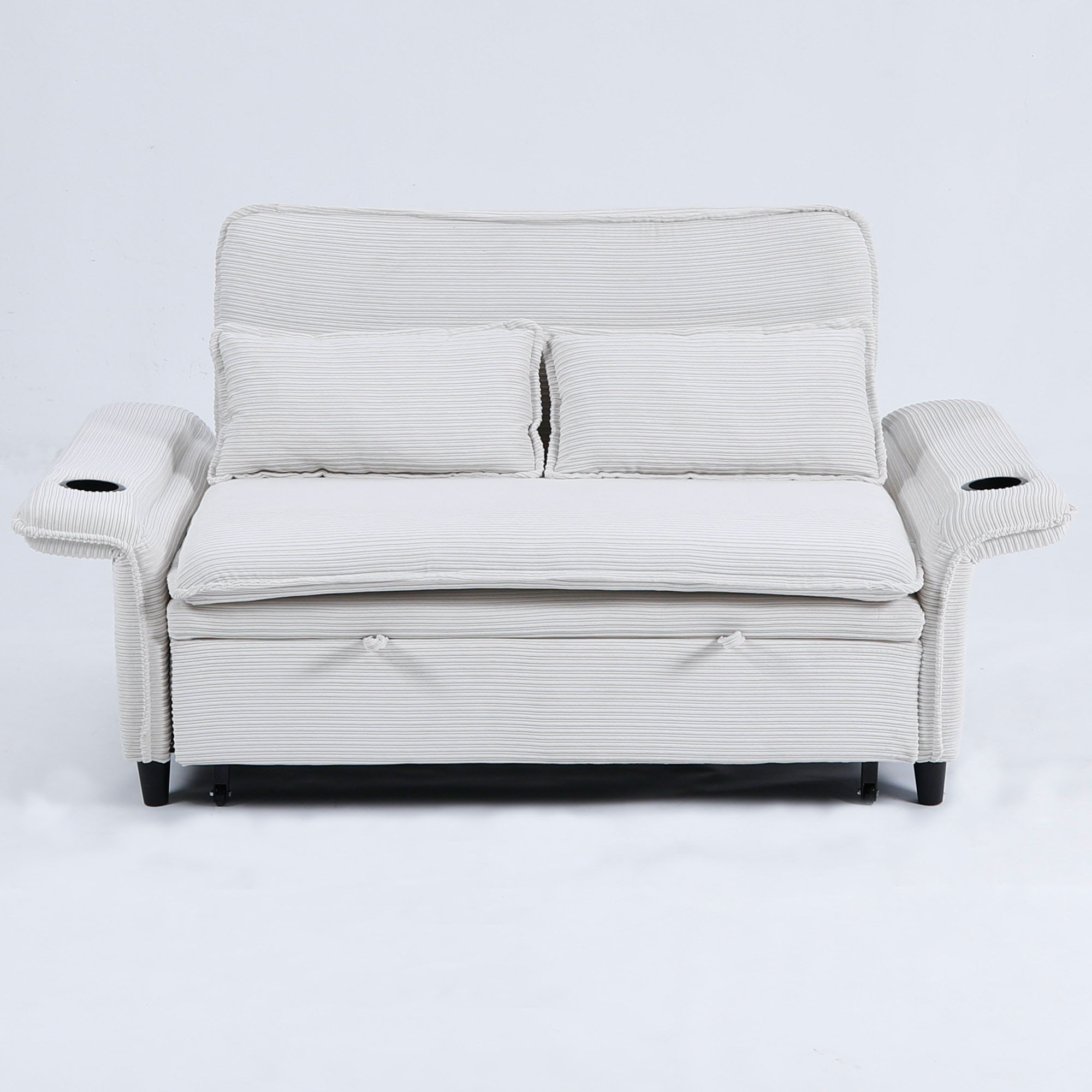 Modern Fabric Multi-Functional Sofa Bed With Adjustable Armrests And Backrests