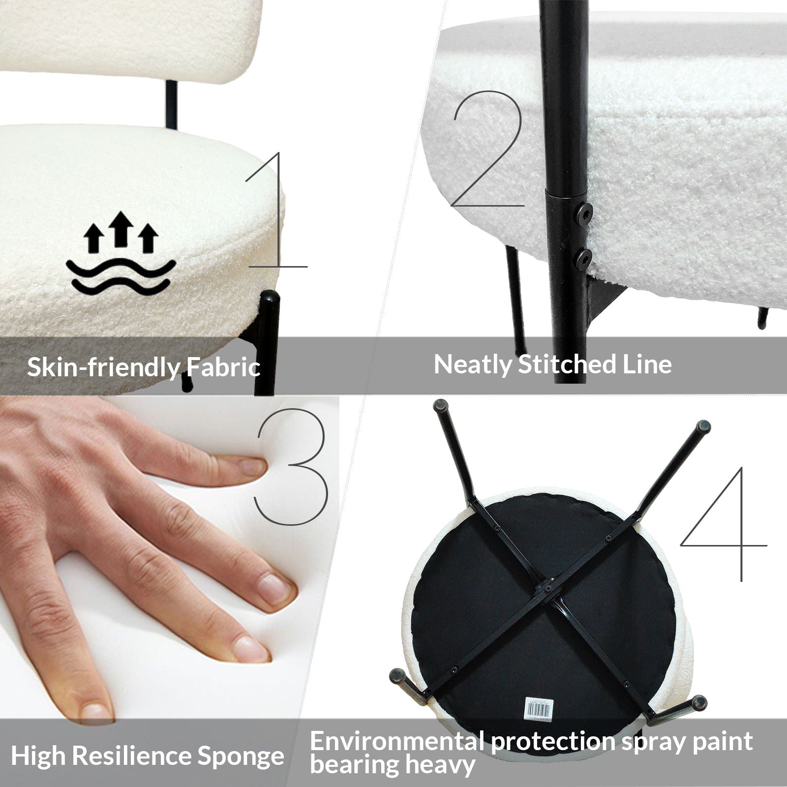 Mid-Century Modern Dining Chair With Curved Backrest