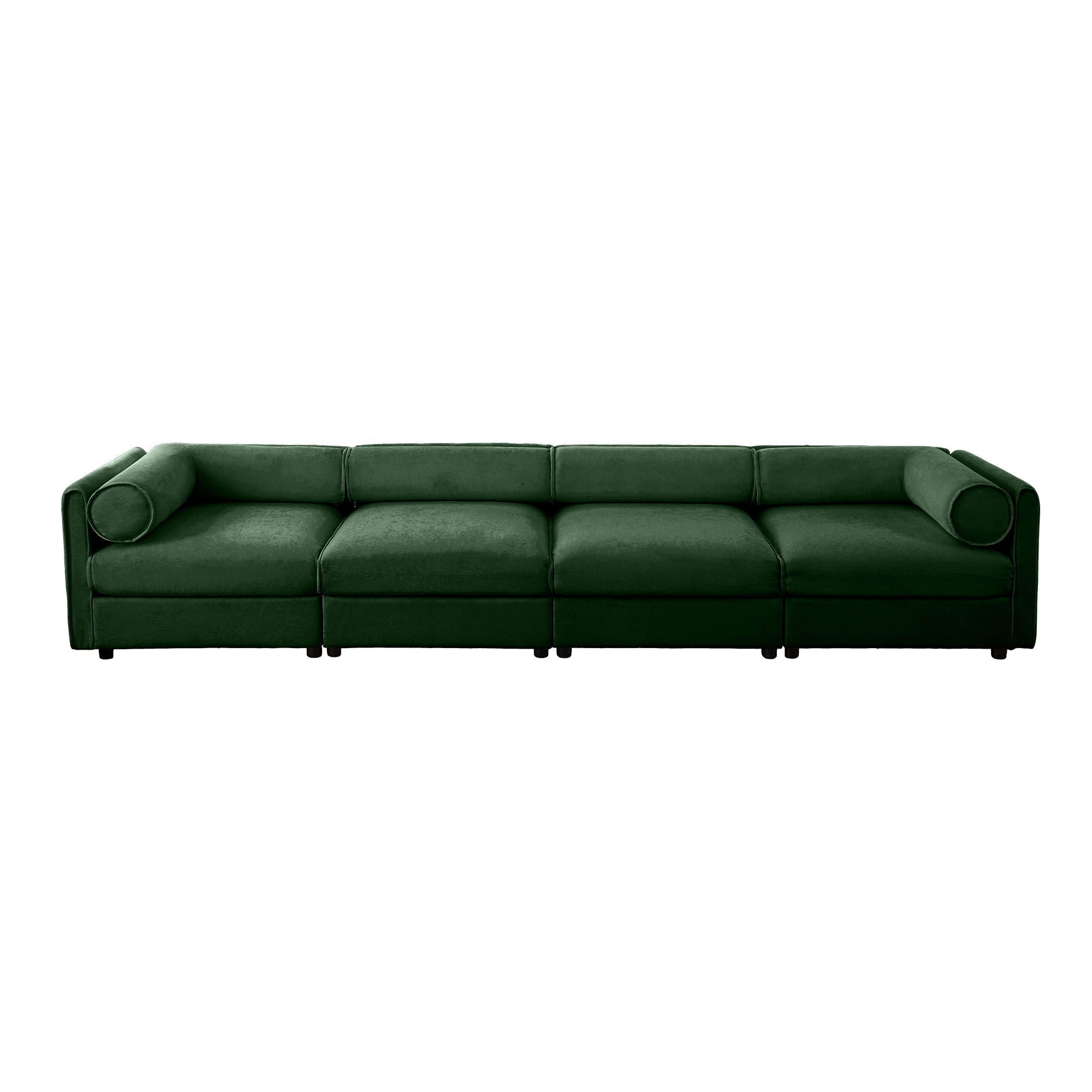 Stylish Chenille Sofa With Storage Seat And Cylindrical Backrest