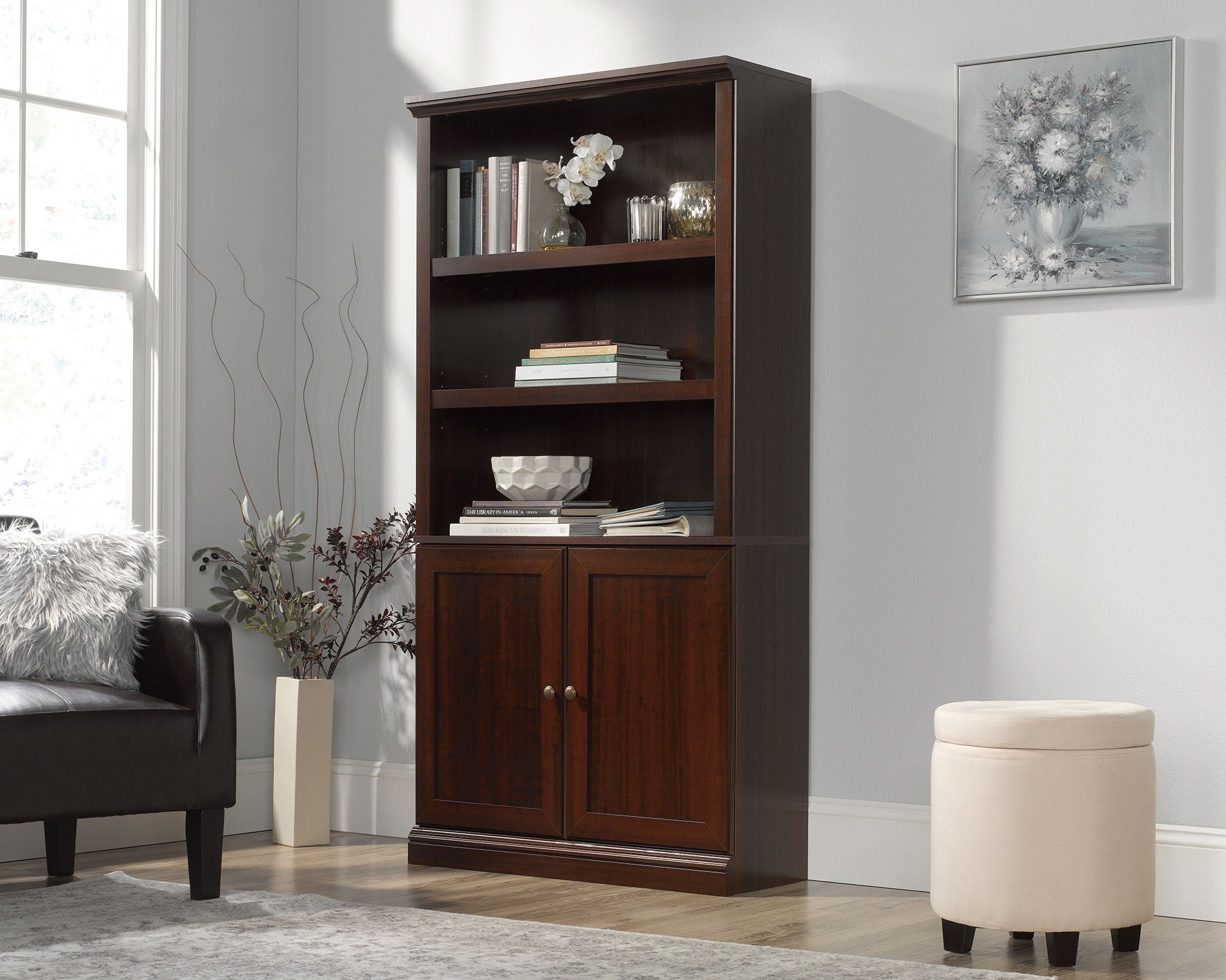 Bookcase With Doors in Select Cherry