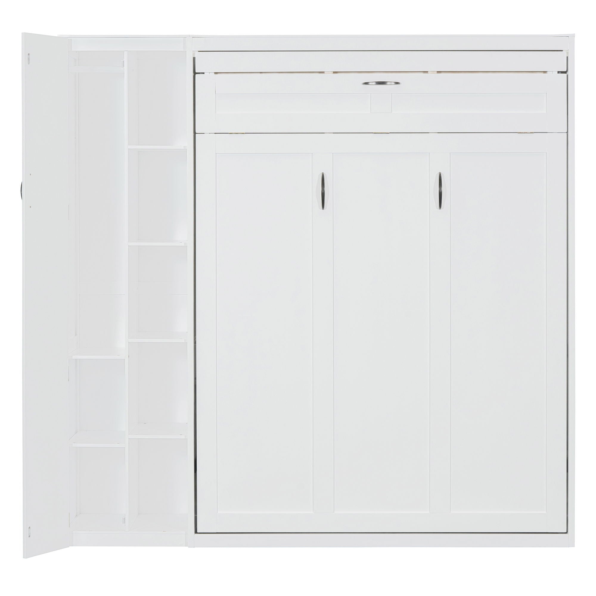 Murphy Wall Bed With Shelves, Wardrobe And LED Lights