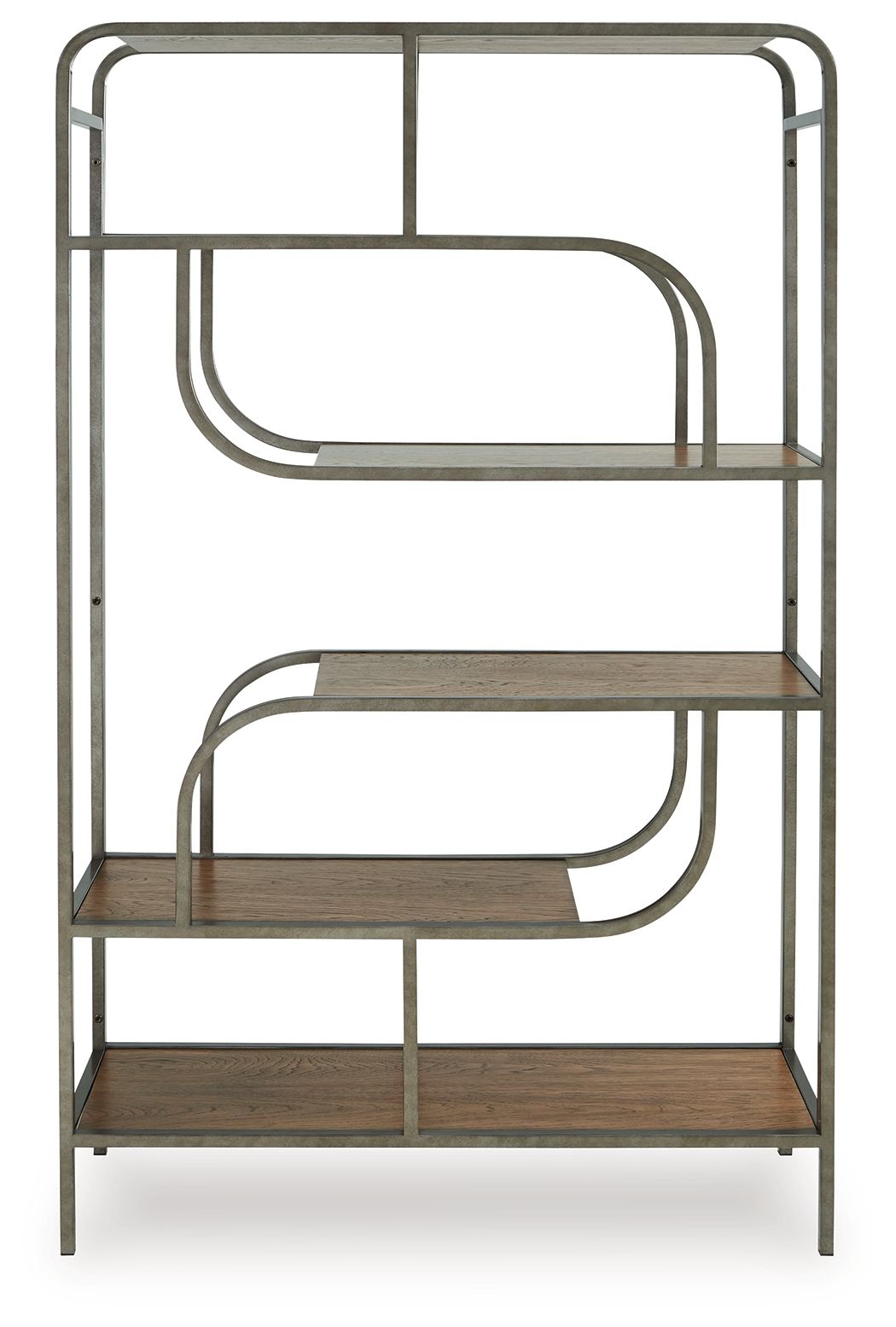 Signature Design by Ashley® Jaddon - Brown / Antique Silver - Bookcase | Meri Furniture