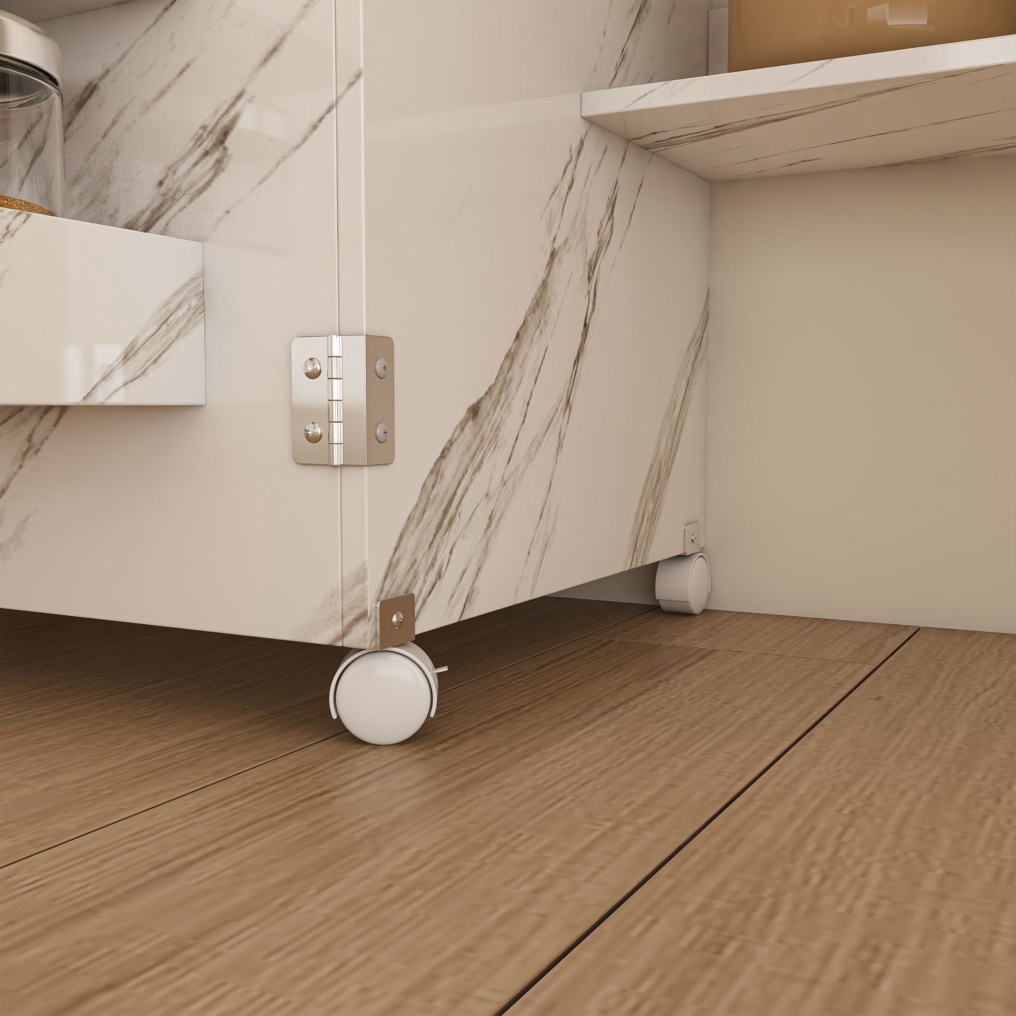 4 In 1 Folding Sewing Table With Lockable Wheels, Multi Functional Craft Station - White