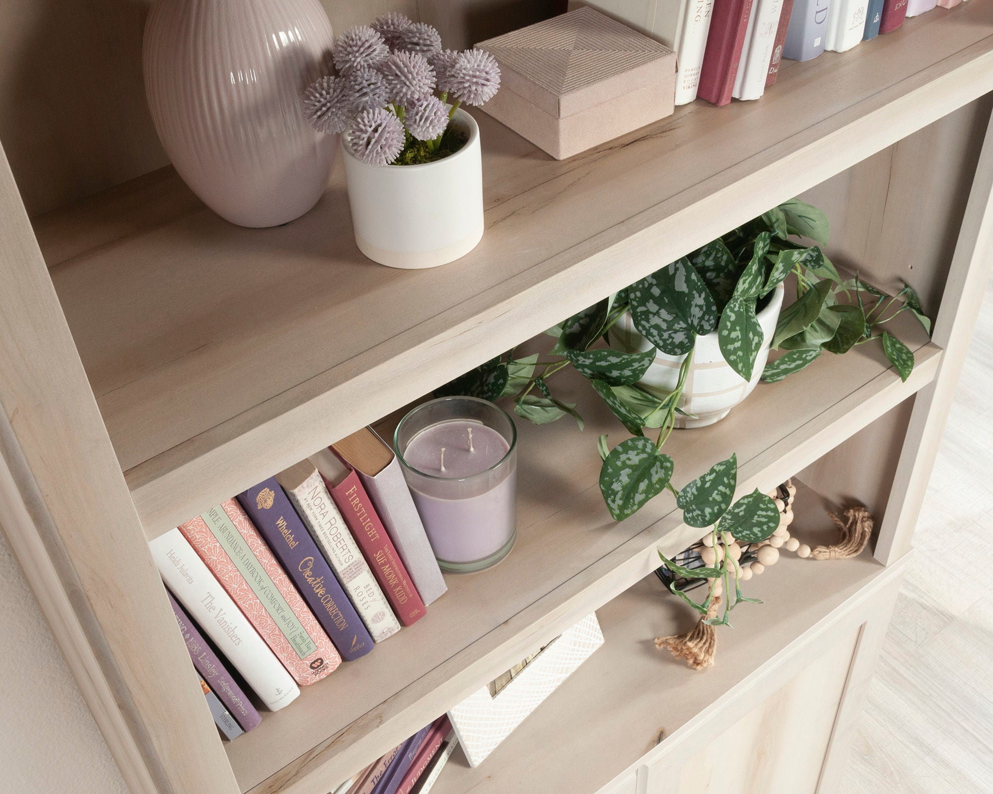 5-Shelf Bookcase with Doors in Pacific Maple