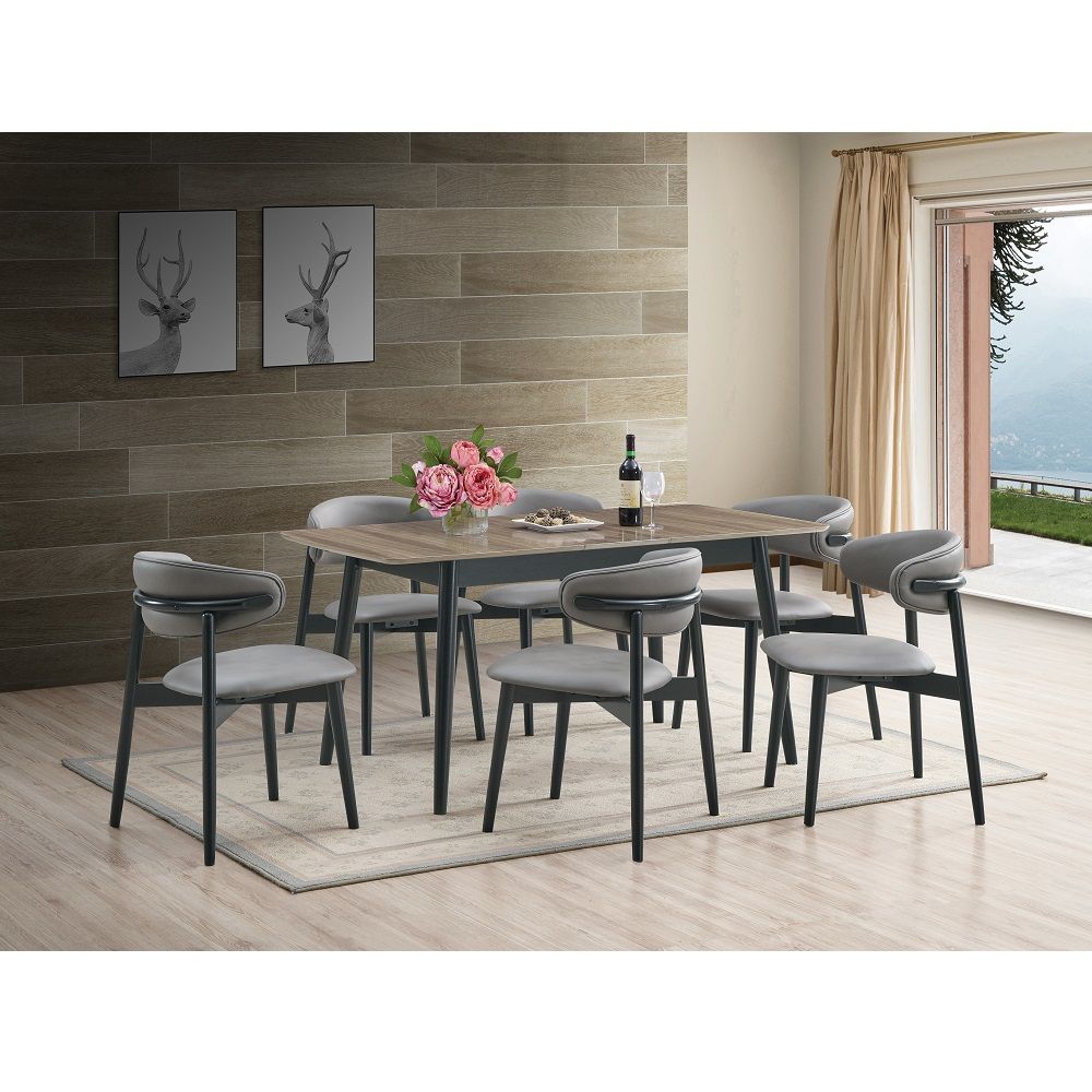 ACME Lanae - Side Chair (Set of 2) - Gray & Black | Meri Furniture