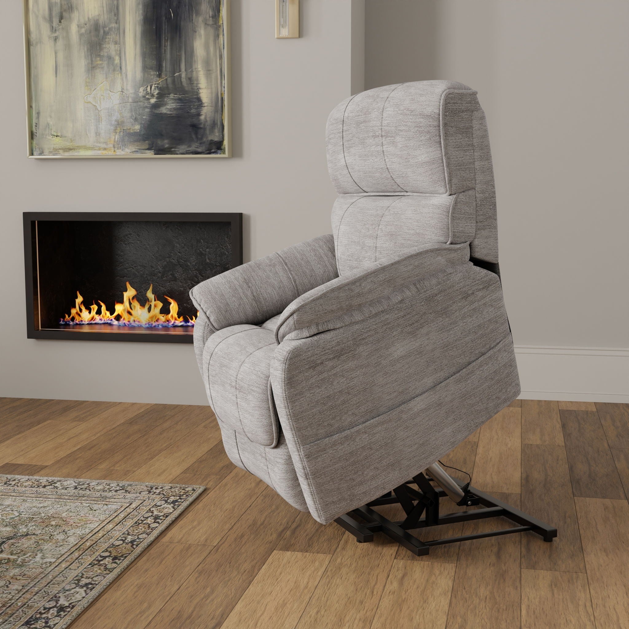 Lucie - Fabric Power Lift Chair - Gray