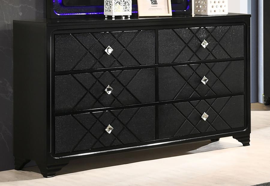 Coaster Fine Furniture Penelope - 6-Drawer Dresser - Midnight Star | Meri Furniture