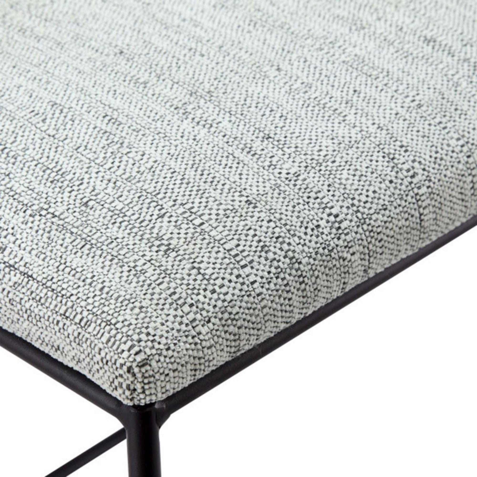 Counter Stool With Faux Linen Seat - Heathered Gray / Matte Black